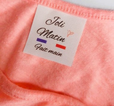 Etiquette de marque tissee exemple Joli Matin